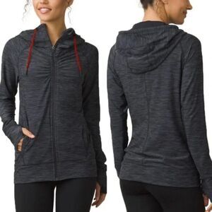PRANA  Women's Charcoal Gray Space Dyed Camelia Zip Hoodie Jacket XL